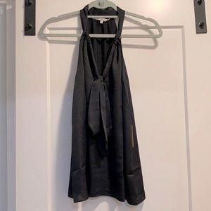 NEW WITH TAGS Rachel Roy Black Satin Blouse with adjustable neck bow